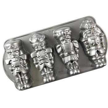 NORDIC WARE Kovový plát s formou na čtyři postavičky LOUSKÁČEK, stříbrný (NW_92977)