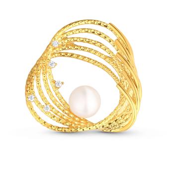 JwL Luxury Pearls Broșă din perle placate cu aur cu perlă autentică și zirconi JL0846