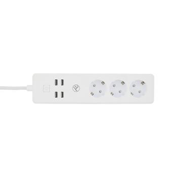 Cablu prelungitor Tellur WiFi Smart Power Strip alb, 1,8 m