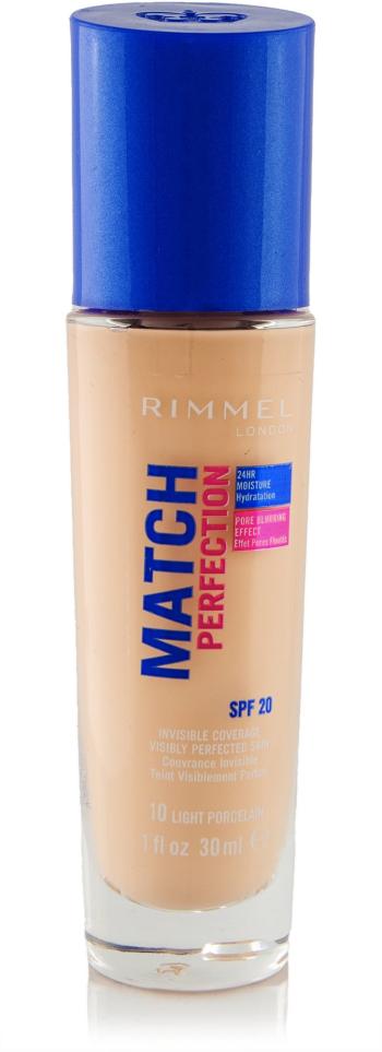 Alapozó RIMMEL LONDON Match Perfection Foundation SPF20 010 Light Porcelain 30 ml