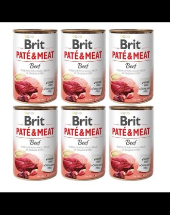 BRIT Pate&amp;Meat beef 6x400 g pate cu vita pentru caini