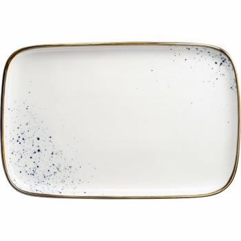 Mäser Tavă dreptunghiulară Pintar Puncte albastrealbe 30 x 20 x 2 cm, albastru, L