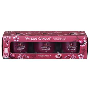 Yankee Candle Set de lumânări votive in sticlă Sweet Plum Sake 3 x 37 g