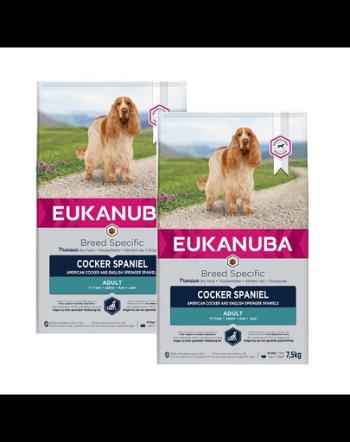 EUKANUBA Adult Breeds Specific Cocker Spaniel Chicken hrana uscata caini adulti 15 kg (2 x 7.5 kg)