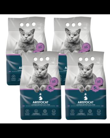 ARISTOCAT Bentonite Plus nisip pentru pisica, din bentonita cu miros lavanda 20 l (4 x 5 l)