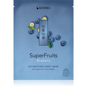 KORIKA SuperFruits Blueberry - Detoxifying Sheet Mask mască compresă hidratantă Blueberry 25 g