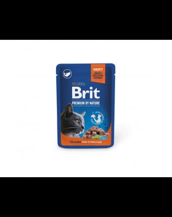 BRIT PREMIUM Pouch Salmon Sterilized 24x100g Hrana umeda pisici sterilizate, cu somon