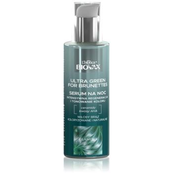 Biovax Glamour Ultra Green For Brunettes ser de noapte pentru regenerarea pielii cu efect de revitalizare pentru nuante de par castaniu 100 ml