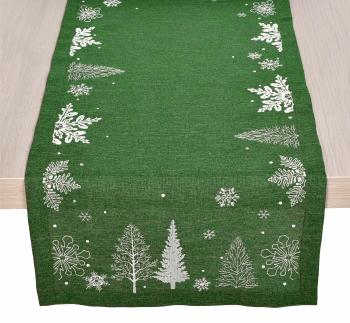 Traversă de masă de Crăciun verde, 40 x 140 cm, 40 x 140 cm