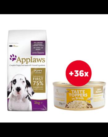 APPLAWS Large Breed Puppy Chicken 15kg + 36x156 g GRATIS pui in sos