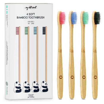 My White Secret Periuță de dinți din bambus (Bamboo Toothbrush) 4 bucăți