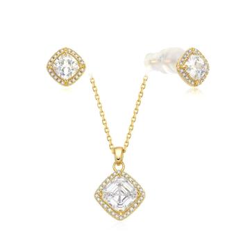 MOISS Set de bijuterii strălucitoare placate cu aur S0000690 (colier, cercei)