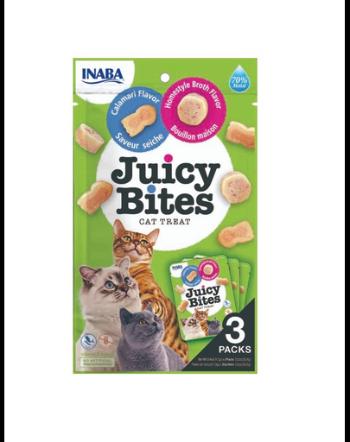 INABA Juicy Bites Recompense umede pentru pisci, cu bulion si calamar 33,9 g (3x11,3 g)