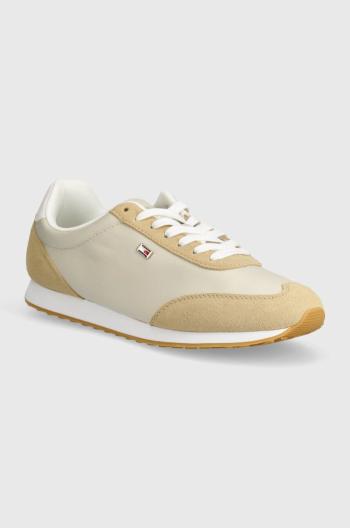 Tommy Hilfiger sportcipő FLAG HERITAGE RUNNER bézs, FW0FW08077