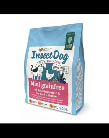 GREEN PETFOOD InsectDog Mini Grain free 900 g hrana caini juniori si adulti talie mica