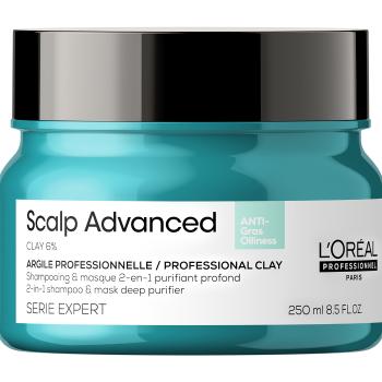 L´Oréal Professionnel Șampon și mască pentru scalp gras 2 in 1 Scalp Advanced (Anti-Oiliness 2-in-1 Clay) 250 ml