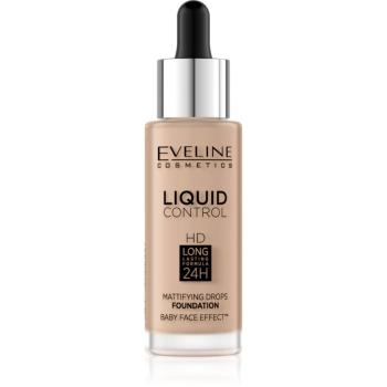 Eveline Cosmetics Liquid Control fond de ten lichid pipeta culoare 035 Natural Beige 32 ml