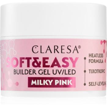 Claresa Soft&Easy Builder Gel gel de bază pentru unghii culoare Milky Pink 45 g