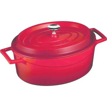 LAVA Metal Oală ovală din fontă roșie, 4,8 l,diametru 29 cm