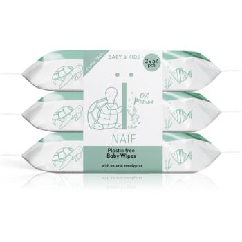 Naif Baby & Kids Plastic Free Wipes Șervețele umede pentru nou-nascuti si copii 3x54 buc