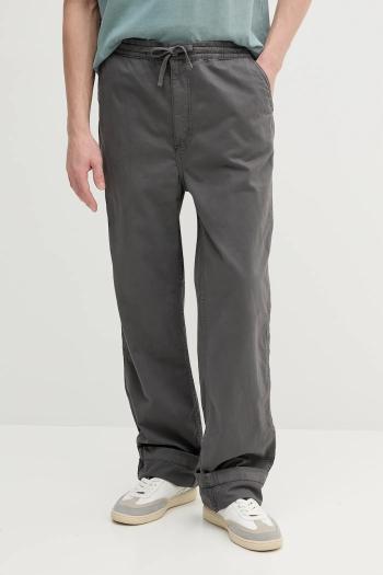 Bavlnené nohavice Alpha Industries Basic Cotton Pants pánske, šedá farba, rovné, 156214