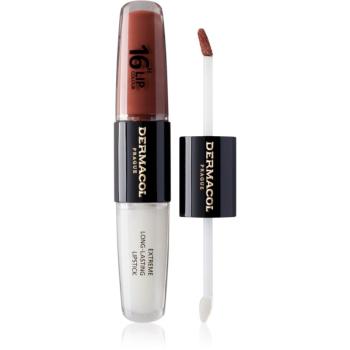 Dermacol 16H Lip Colour ruj rezistent si luciu de buze. culoare 23 Mocha Brown 2x4 ml