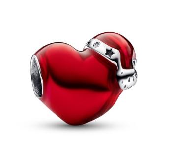 Pandora Mărgea romantică Inimă roșie de Crăciun 792336C01