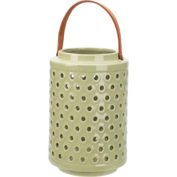 Felinar decorativ Bruggy, verde, 15,8 x 24,3 cm, dolomit