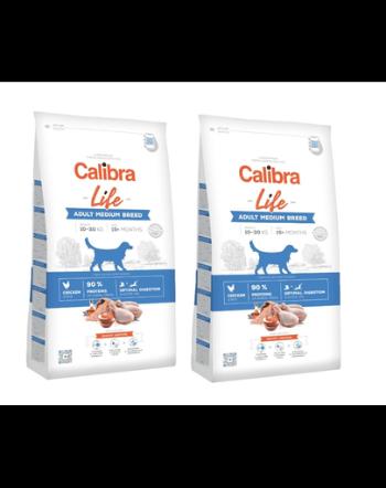 CALIBRA Dog Life Adult Medium Breed Chicken hrana uscata superpremium pentru caini adulti de talie medie 24 kg (2 x 12 kg)