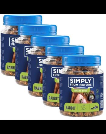 SIMPLY FROM NATURE Smart Bites 5x130 g recompensa naturala cu iepure, pentru caine