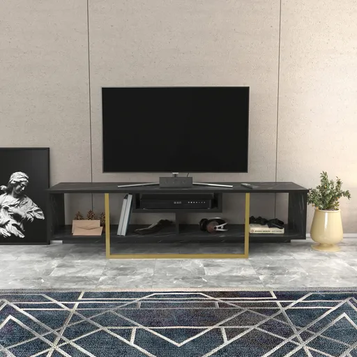 Comoda TV, Hanah Home, Asal 150, 150x35.2x40 cm, Negru