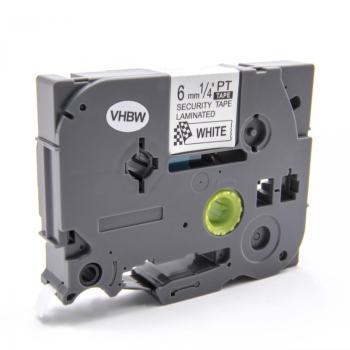 Kompatibilní páska s Brother TZ-SE1 / TZe-SE1, 6mm x 8m, černý tisk / bílý podklad, plombovací