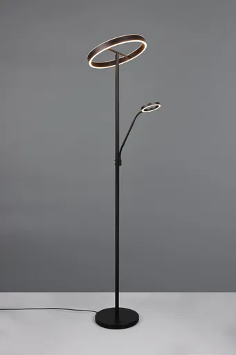 Lampadar Willis, TRIO, 40x180 cm, 39W/5.5W, 2x SMD, metal, negru mat