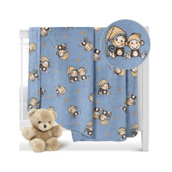 Bellatex Pătură pentru copii Ella Monkey albastru, 100 x 150 cm