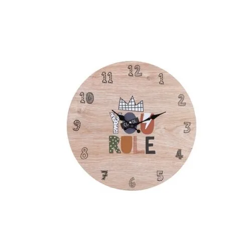 Ceas de perete pentru copii You Rule, 33 cm, naturală