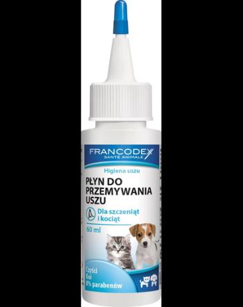 FRANCODEX Lichid pentru curățarea urechilor pentru pisoi și cățeluși 60 ml