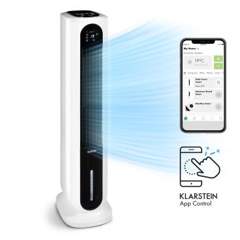 Klarstein Polar Tower Smart, ventilator, răcitor de aer, 7L, 85W, telecomandă, 5 cutii de răcire