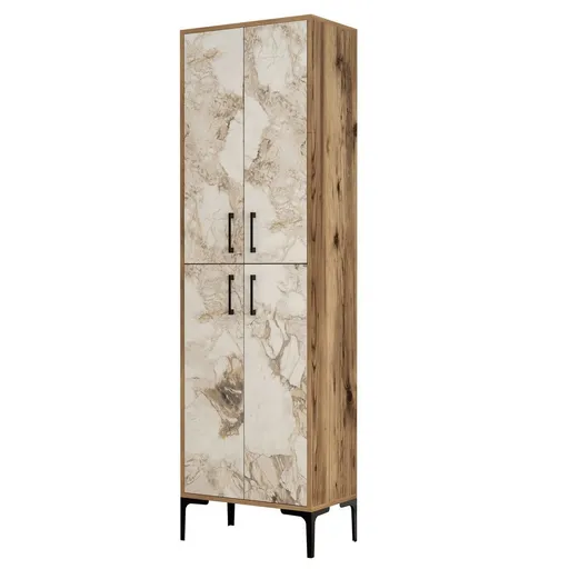 Dulap Berlin Walnut and White Marble, bej