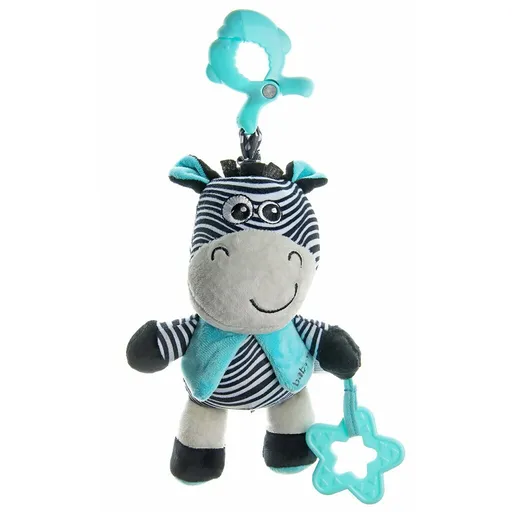 Baby Mix Jucărie educativă de pluș cu clip Zebra,17 cm
