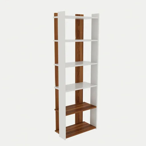 Bibliotecă Sakran White and Walnut