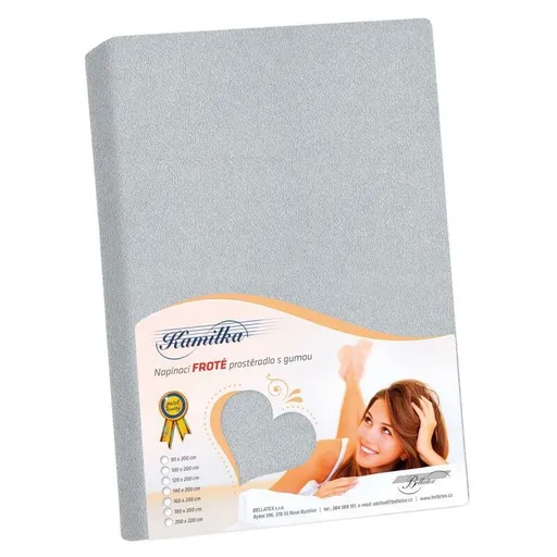 Bellatex Cearșaf din bumbac, gri mediu, gri deschis, 90 x 200 cm