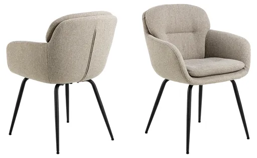 Scaun Dora, Actona, 58x59x84 cm, tesatura structurata/otel, bej