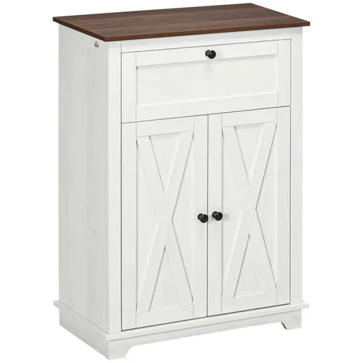 HOMCOM Bufet de depozitare cu multiple spații de depozitare, 2 uși cu raft reglabil, 1 sertar, dim. 60L x 30Ad x 87,5Î cm | Aosom Romania