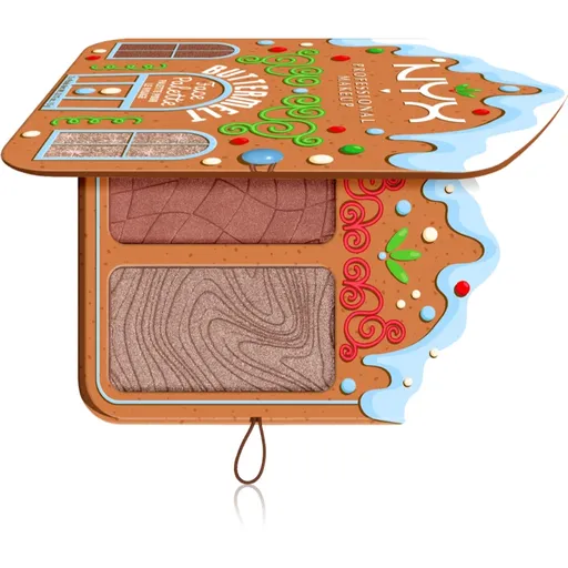 NYX Professional Makeup Gingerbaddie Land Buttermelt paletă cu iluminatoare și farduri de obraz culoare Deep 1 buc