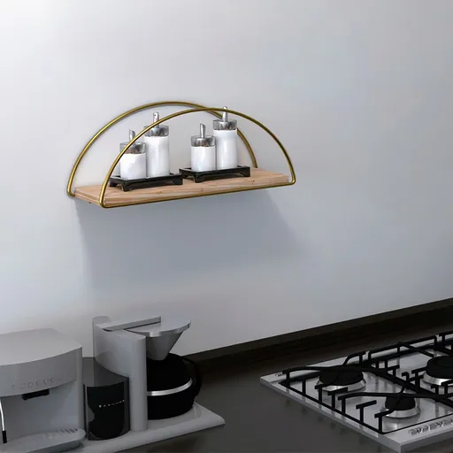 Raft de perete, Hanah Home, Dekoratif Duvar Rafı 2, Auriu/Maro