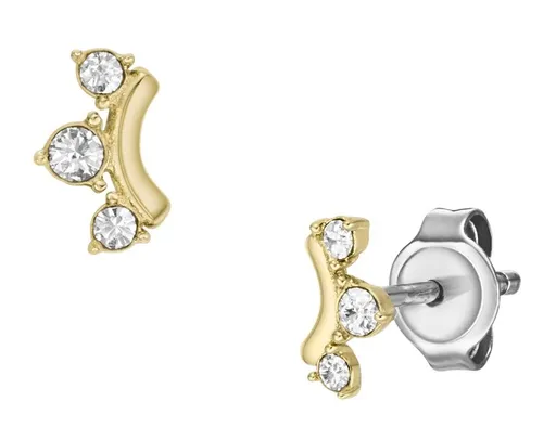 Fossil Cercei frumoși placați cu aur cu cristale JF04596710