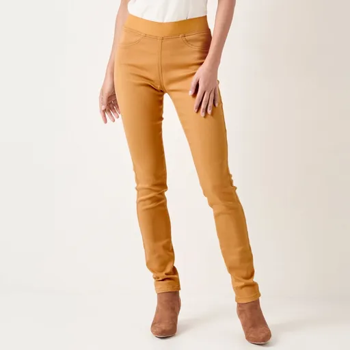 Blugi comozi cu talie elastică, pentru o siluetă scundă