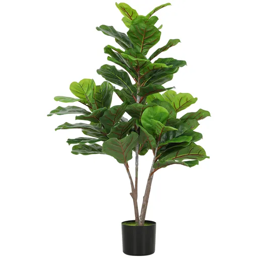 HOMCOM Fig Violin Artificial 110cm Planta artificiala, Plastica Plante artificiale in ghiveci, Decor moder Conta | Aosom Romania