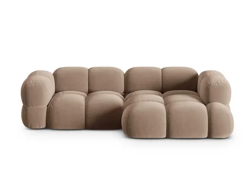 Coltar dreapta 3 locuri, Loretto, Cosmopolitan Design, 250x147x68 cm, catifea, bej inchis