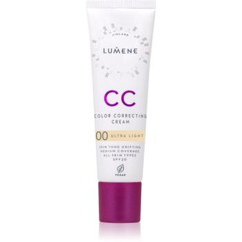 Lumene Color Correcting Crema CC pentru un ten uniform SPF 20 culoare 00 Ultra Light 30 ml